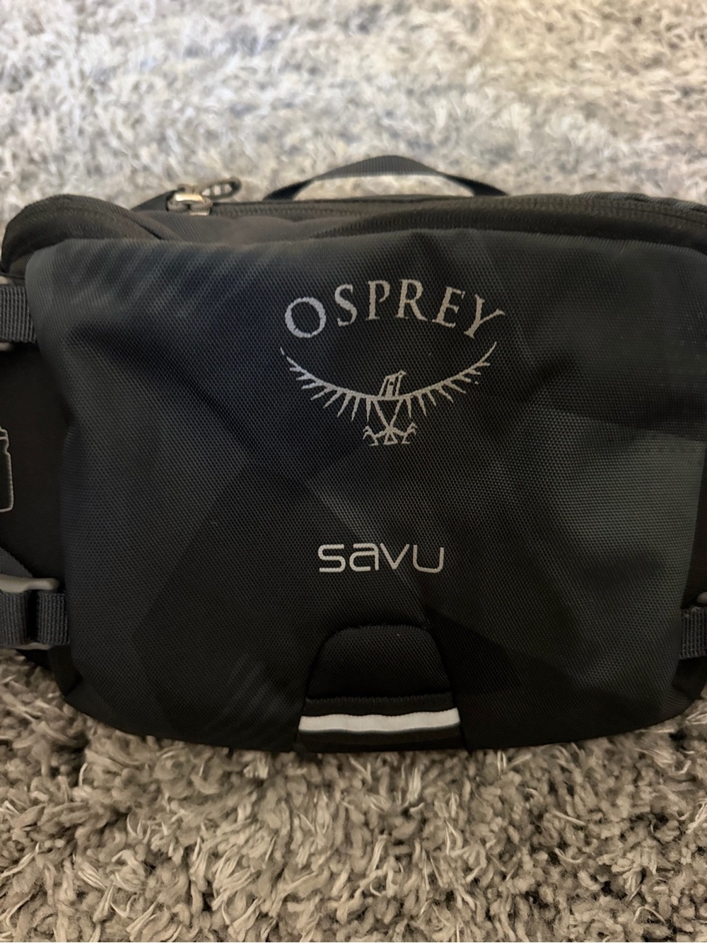 OSPREY Savu Black Waist Pack with Reflective Accent
